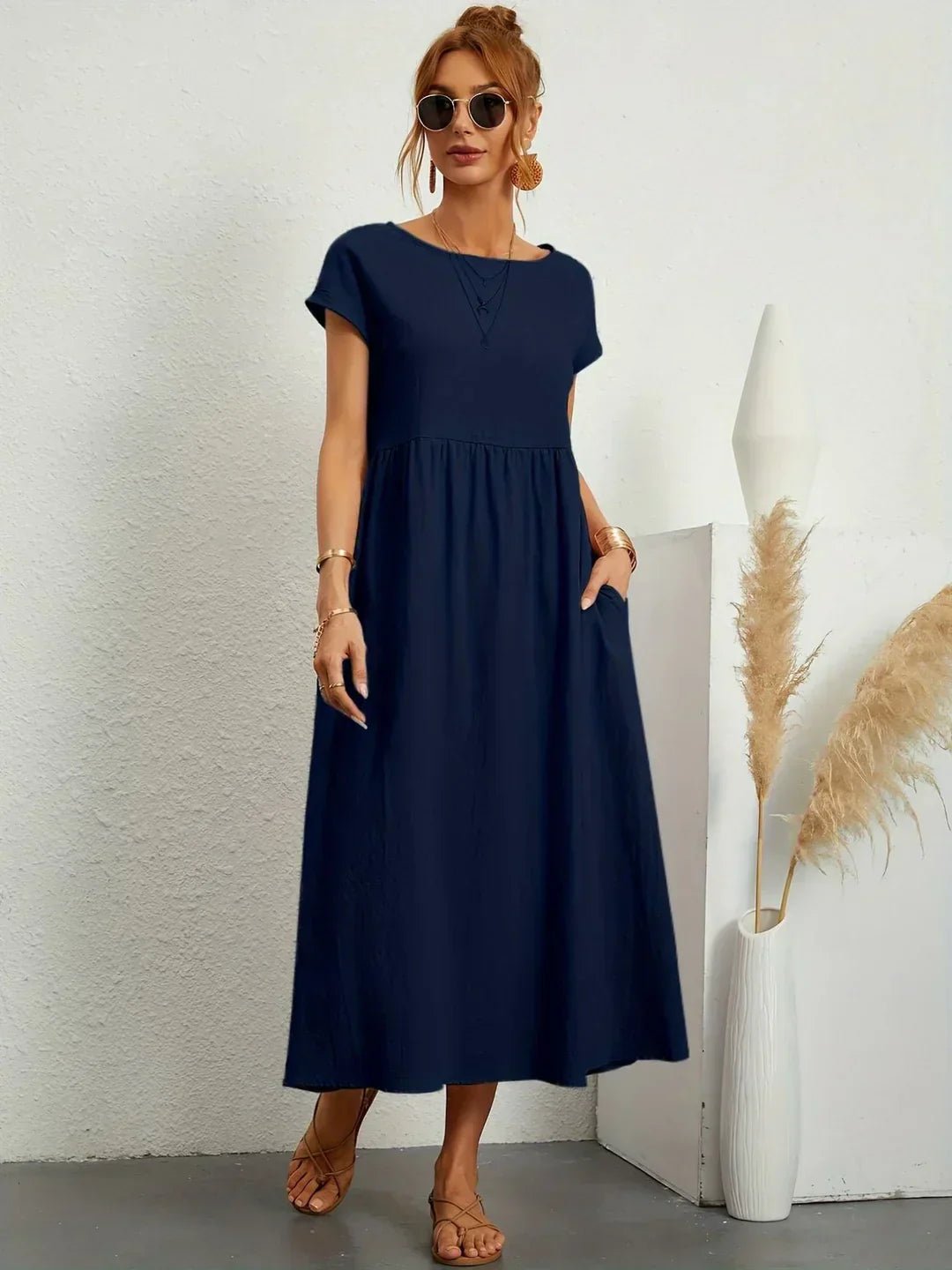 Maria™ — Vestido midi fluido de elegancia atemporal - Navarro Granada