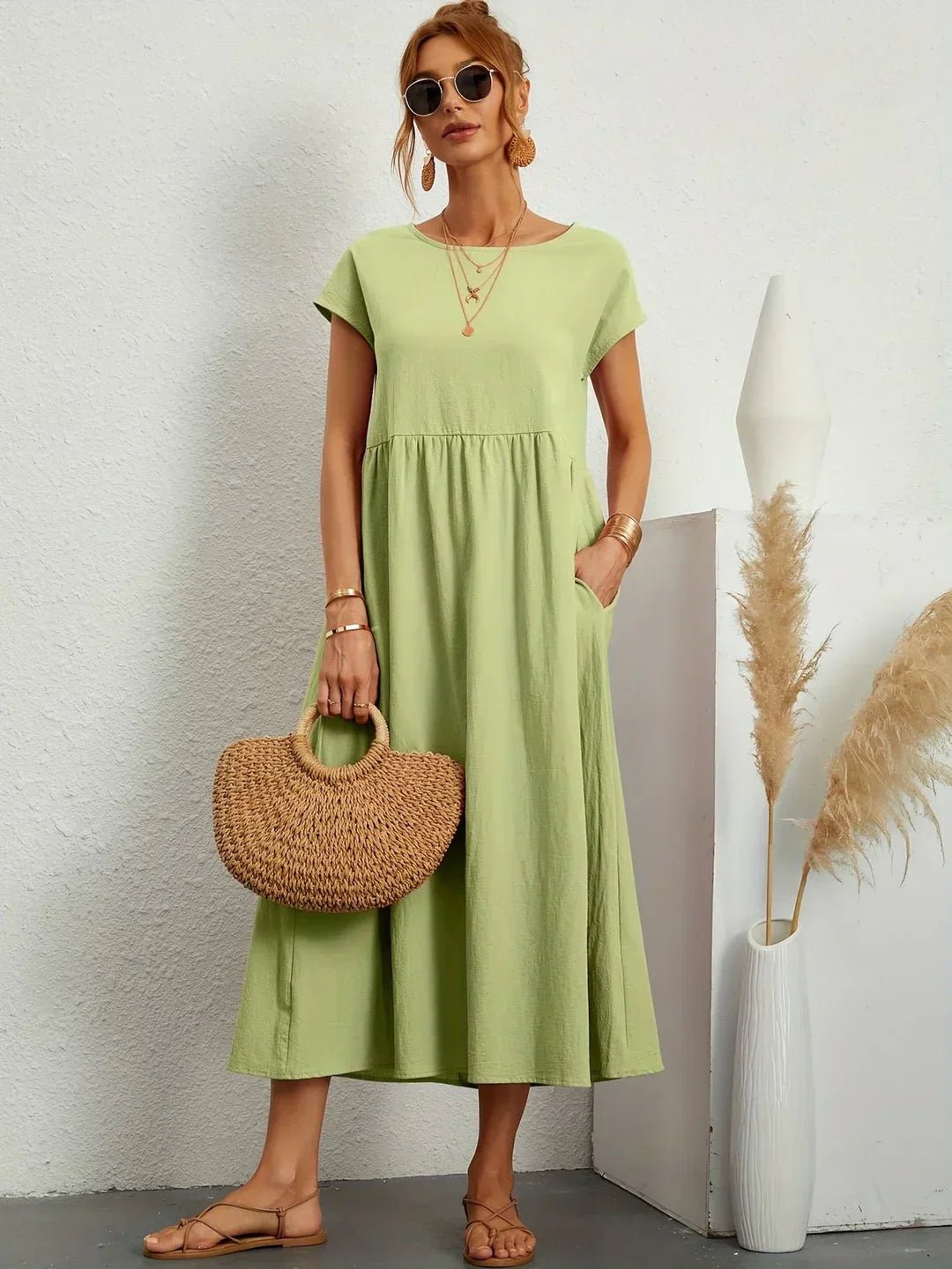 Maria™ — Vestido midi fluido de elegancia atemporal - Navarro Granada