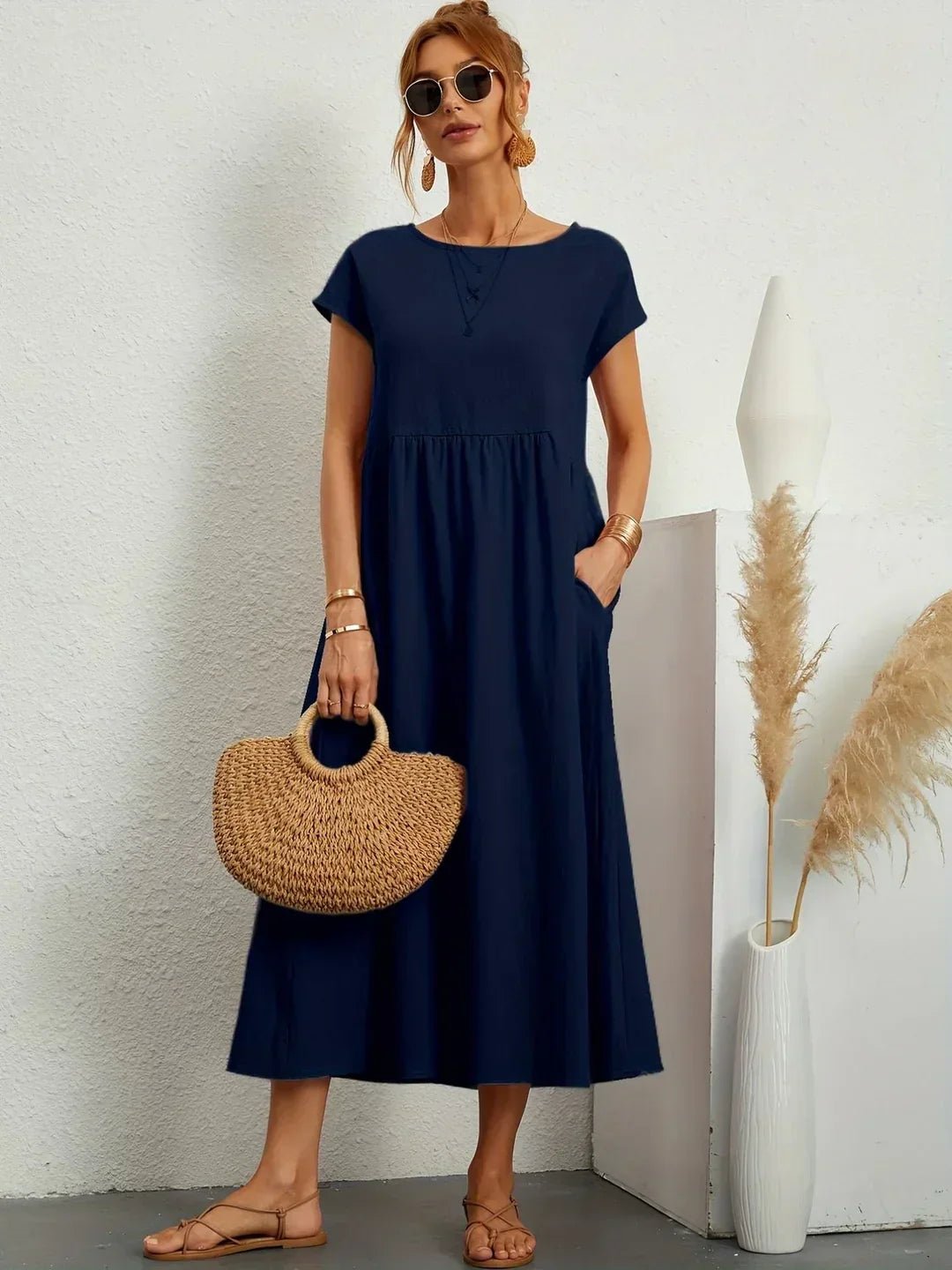 Maria™ — Vestido midi fluido de elegancia atemporal - Navarro Granada