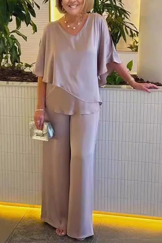 Martha | Conjunto de dos piezas con pantalón de pierna ancha - Navarro Granada