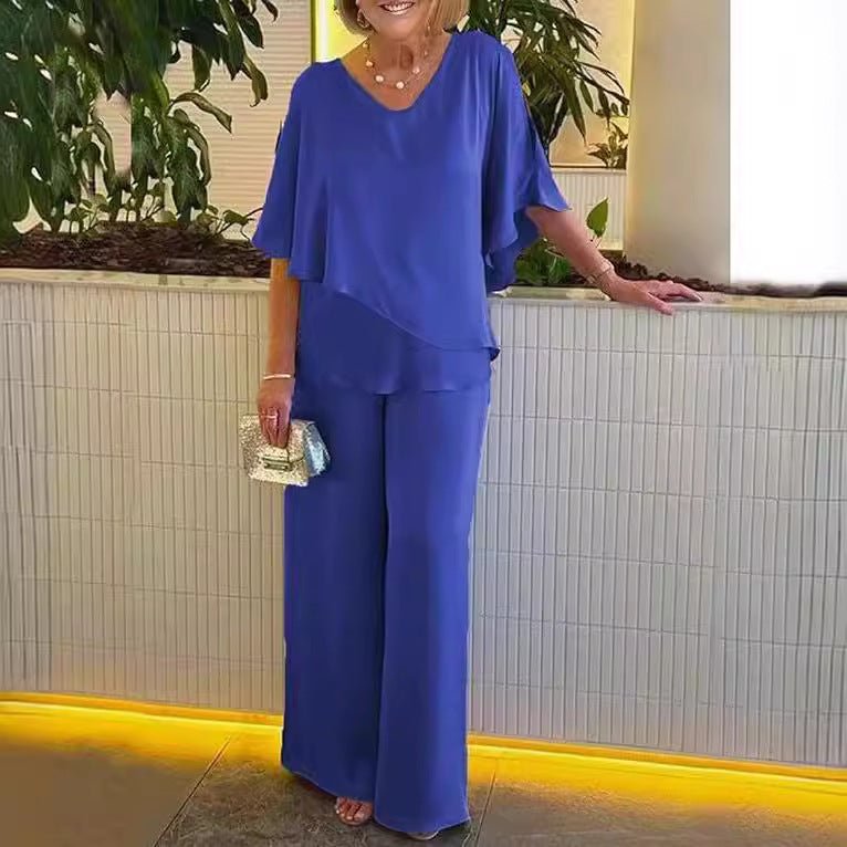 Martha | Conjunto de dos piezas con pantalón de pierna ancha - Navarro Granada