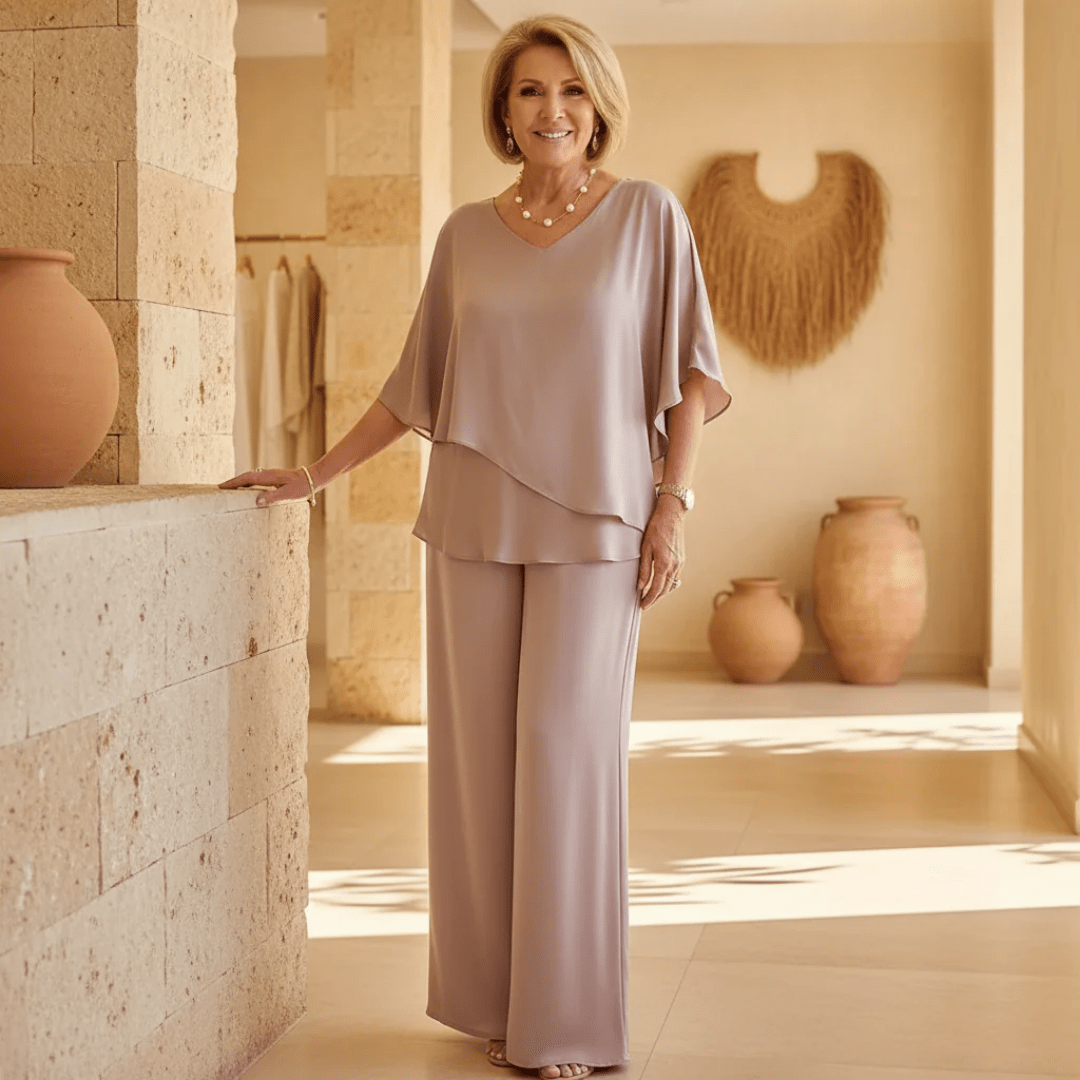 Martha | Conjunto de dos piezas con pantalón de pierna ancha - Navarro Granada
