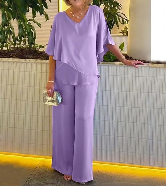 Martha | Conjunto de dos piezas con pantalón de pierna ancha - Navarro Granada