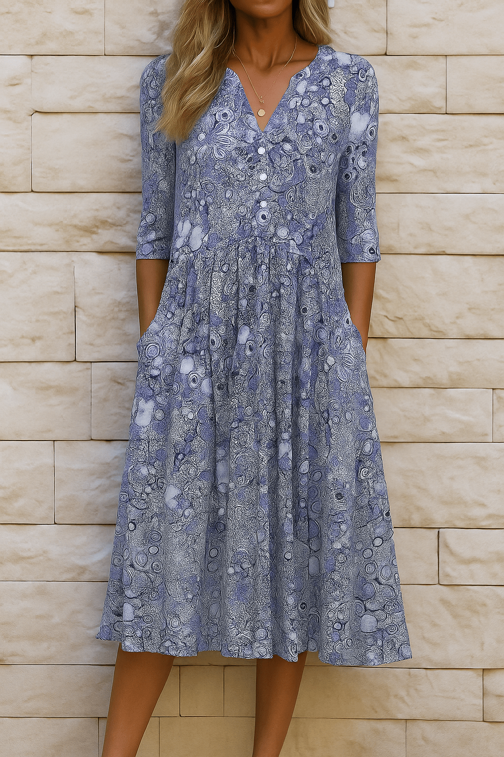 OLIVIA | VESTIDO ELEGANTE CON ESCOTE EN V - Navarro Granada