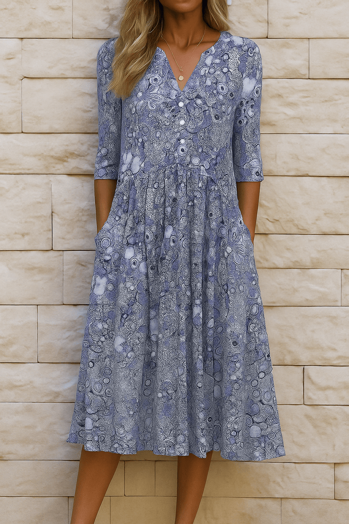 OLIVIA | VESTIDO ELEGANTE CON ESCOTE EN V - Navarro Granada
