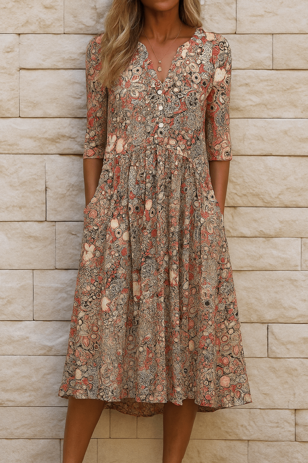 OLIVIA | VESTIDO ELEGANTE CON ESCOTE EN V - Navarro Granada