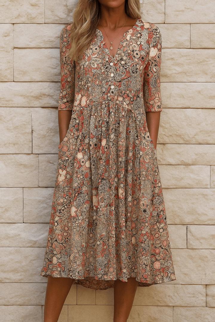 OLIVIA | VESTIDO ELEGANTE CON ESCOTE EN V - Navarro Granada