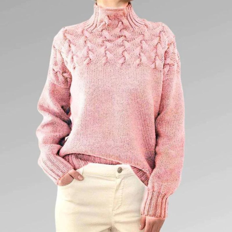 Rebeca | Suéter de cuello alto con textura suave - Navarro Granada