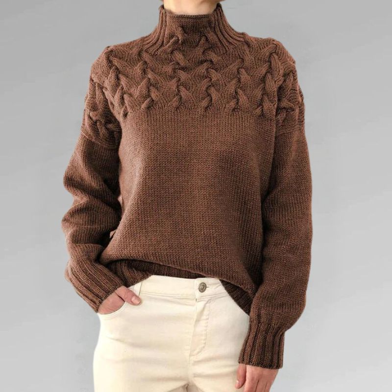 Rebeca | Suéter de cuello alto con textura suave - Navarro Granada