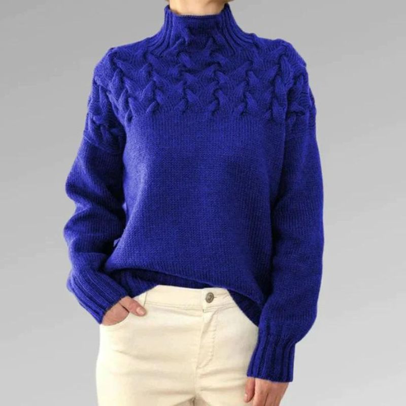 Rebeca | Suéter de cuello alto con textura suave - Navarro Granada