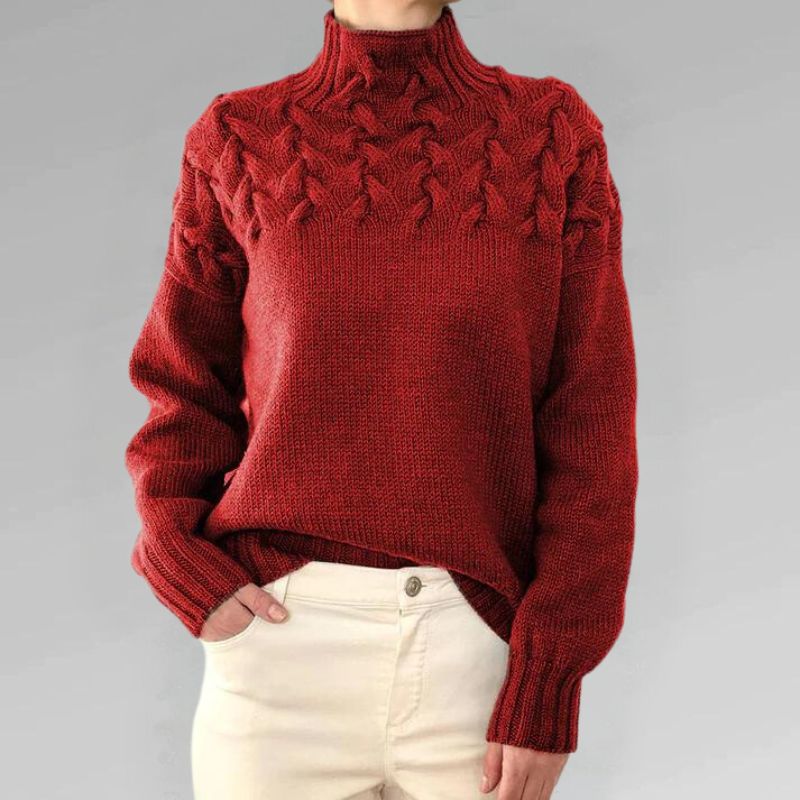 Rebeca | Suéter de cuello alto con textura suave - Navarro Granada