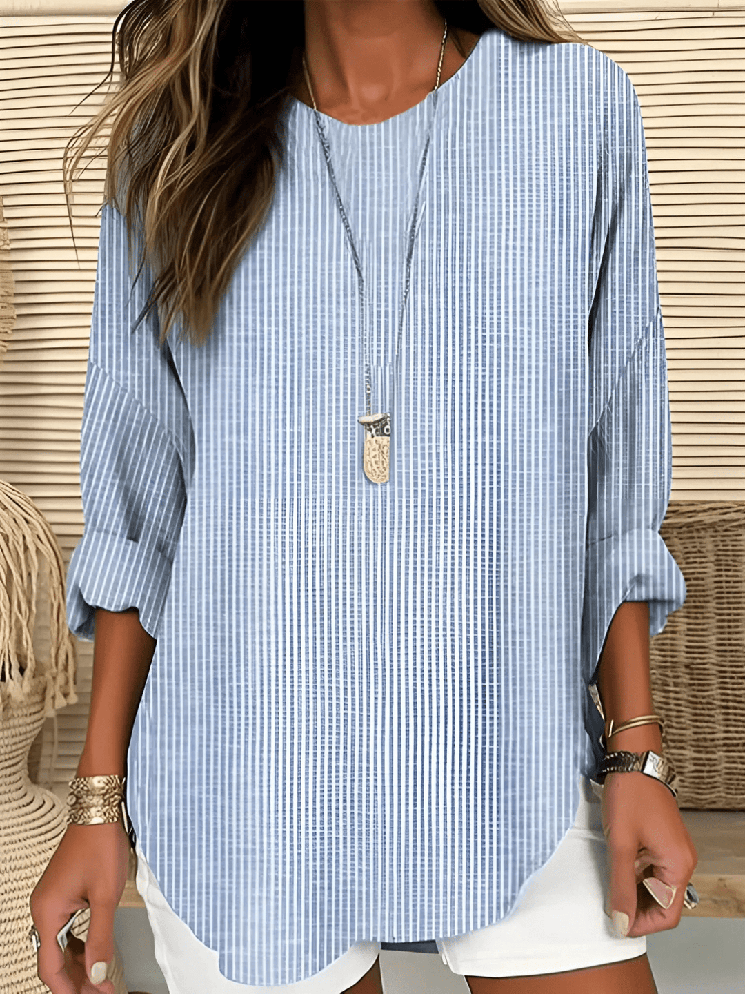 Rhea | Blusa Clásica a Rayas Default - Navarro Granada