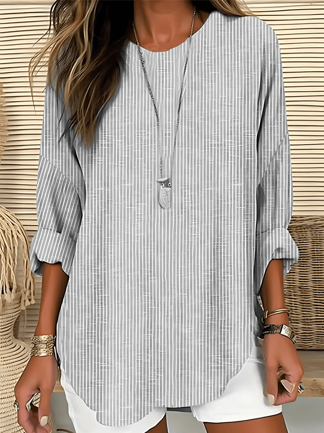 Rhea | Blusa Clásica a Rayas Default - Navarro Granada