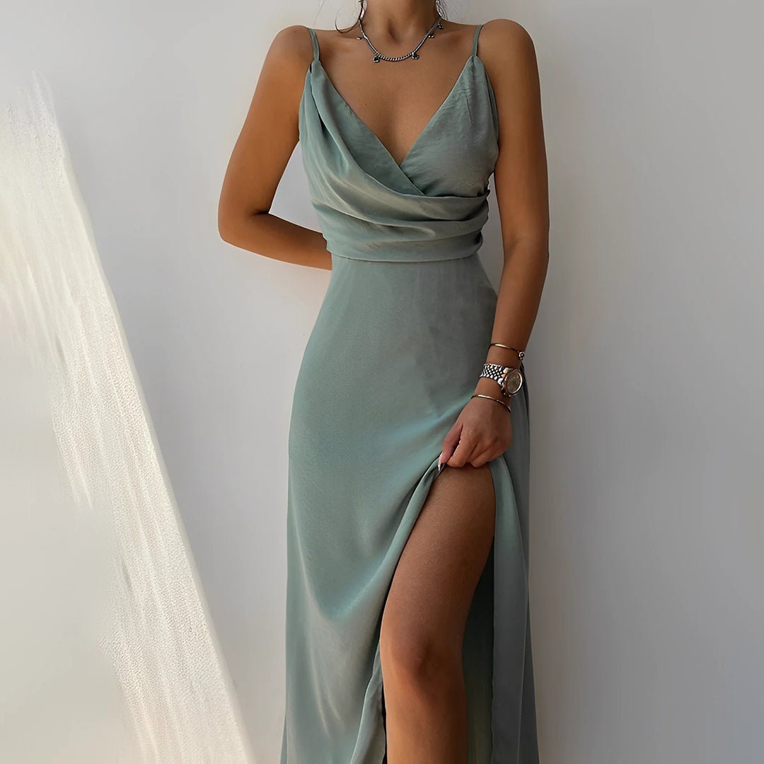 Robe Maxi de Noche Mujer con Escote Cruzado – Andromeda Evening Dress Women - Navarro Granada