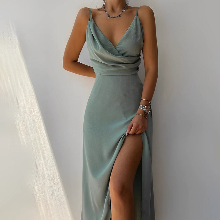 Robe Maxi de Noche Mujer con Escote Cruzado – Andromeda Evening Dress Women - Navarro Granada