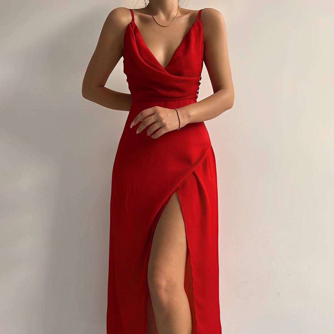 Robe Maxi de Noche Mujer con Escote Cruzado – Andromeda Evening Dress Women - Navarro Granada