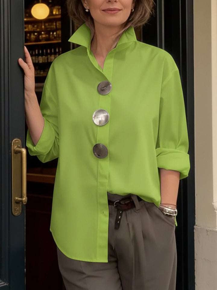 Rosalind | Blusa con Cuello Alto y Botones Declarativos TOP - Navarro Granada