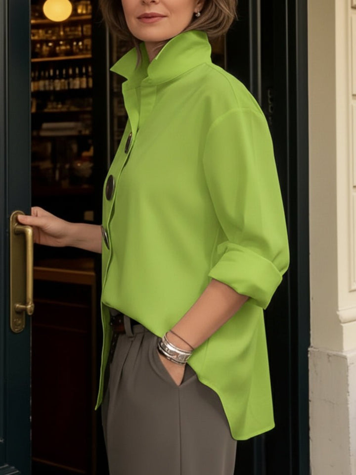 Rosalind | Blusa con Cuello Alto y Botones Declarativos TOP - Navarro Granada