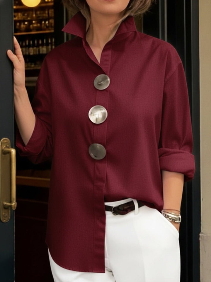 Rosalind | Blusa con Cuello Alto y Botones Declarativos TOP - Navarro Granada