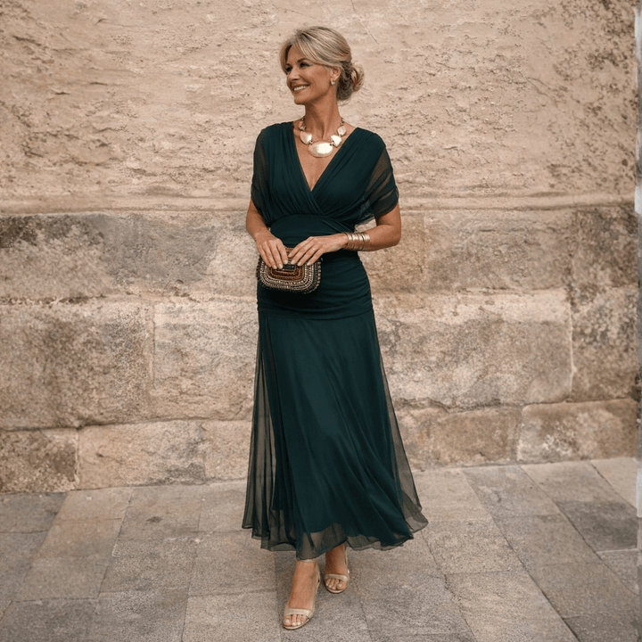 ROSSANA – Vestido Maxi Off - Shoulder - Navarro Granada