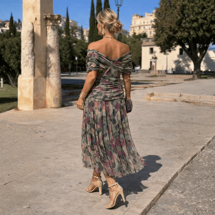 ROSSANA – Vestido Maxi Off - Shoulder - Navarro Granada