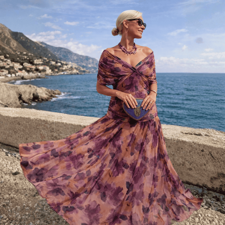 ROSSANA – Vestido Maxi Off - Shoulder - Navarro Granada
