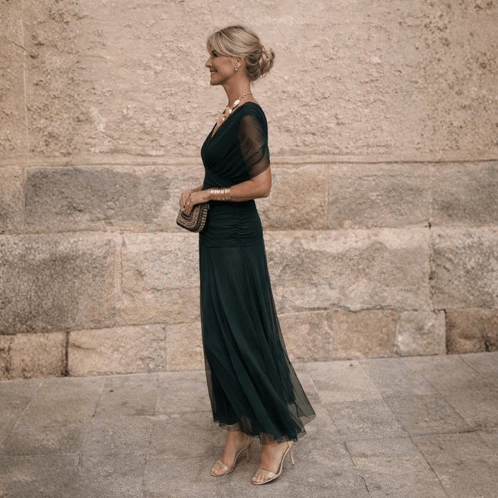 ROSSANA – Vestido Maxi Off - Shoulder - Navarro Granada
