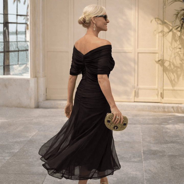 ROSSANA – Vestido Maxi Off - Shoulder - Navarro Granada