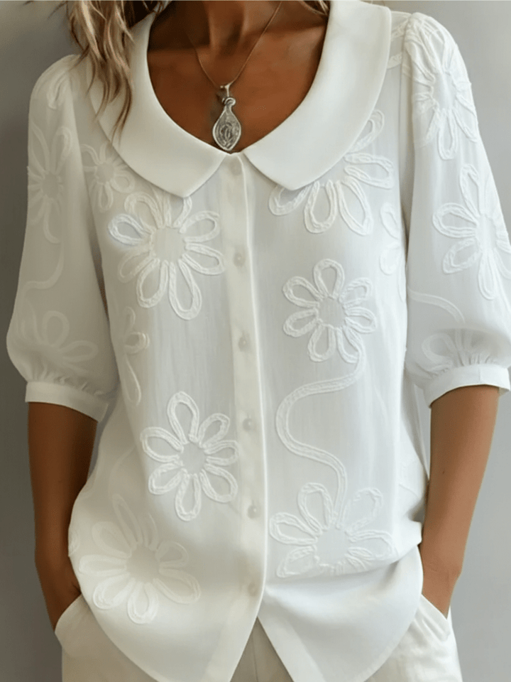 Sara – Blusa con Flores Bordadas - Navarro Granada