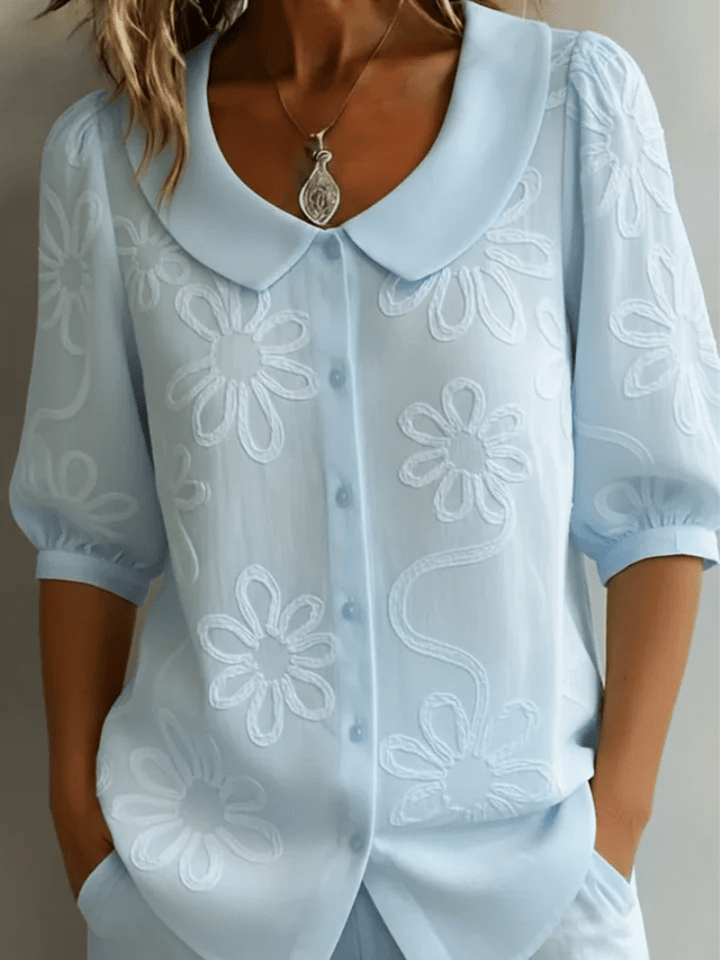 Sara – Blusa con Flores Bordadas - Navarro Granada