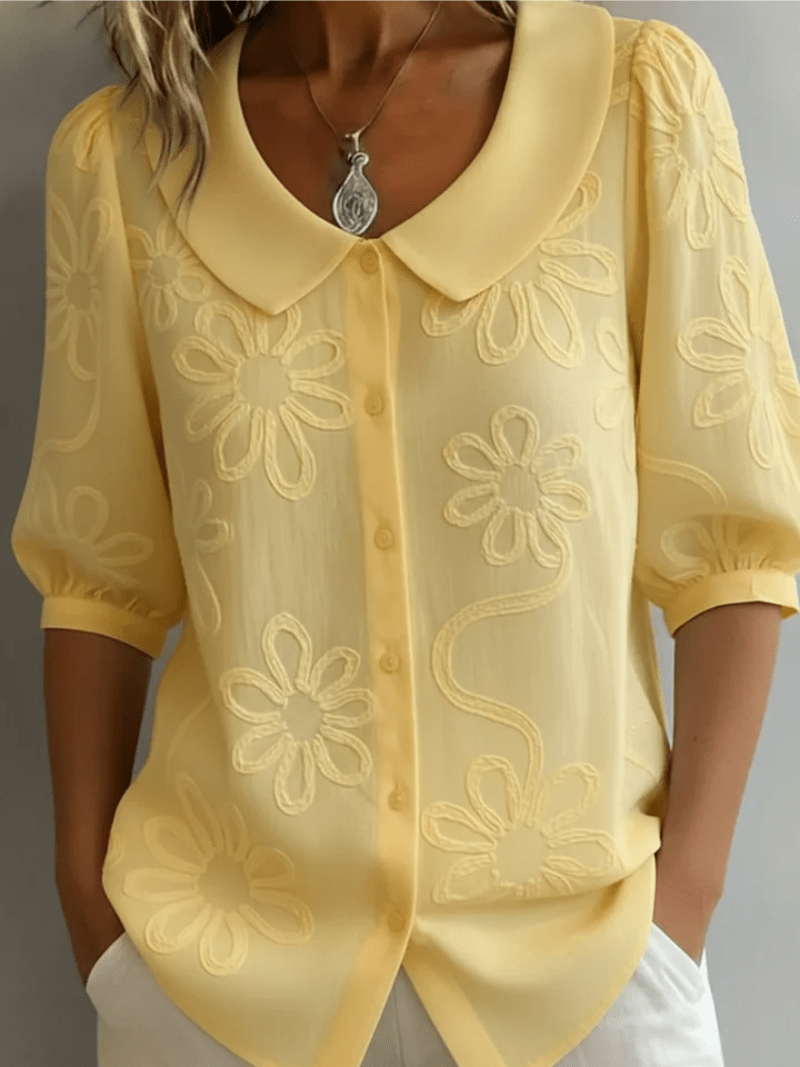 Sara – Blusa con Flores Bordadas - Navarro Granada