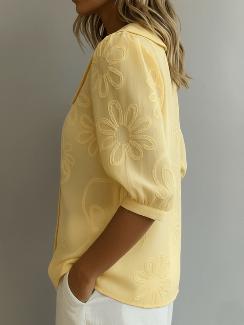 Sara – Blusa con Flores Bordadas - Navarro Granada