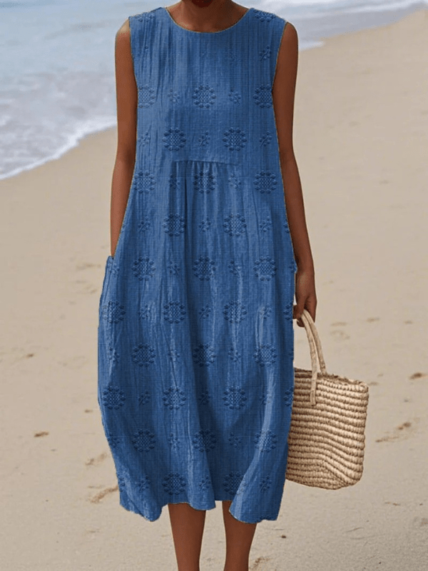 Sara | Vestido de verano ligero y sin mangas Sleeveless Midi Dresses - Navarro Granada
