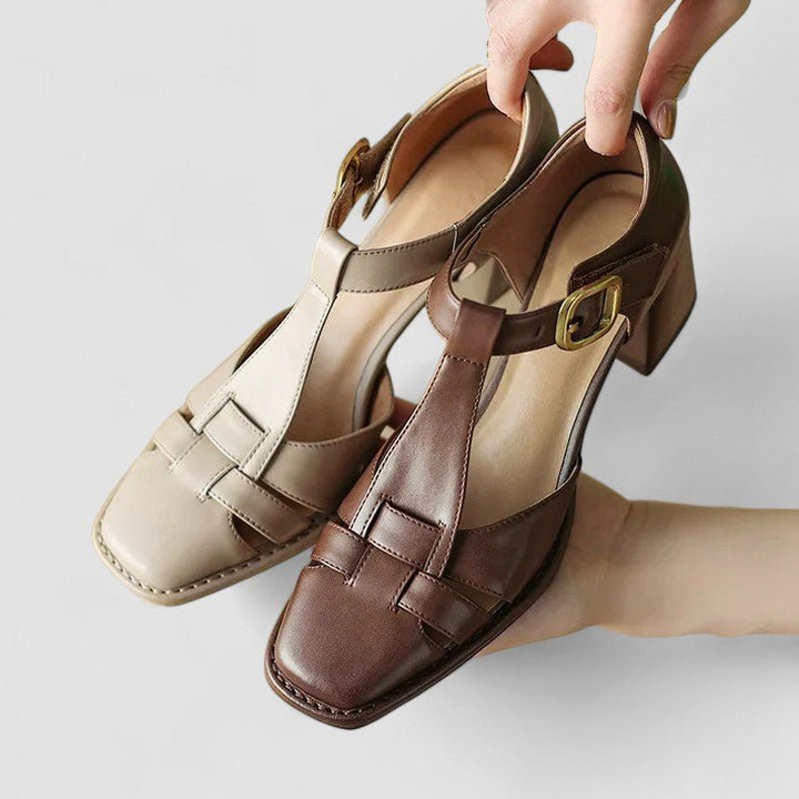 Scarlett – Tacones bloque T - strap ortopédicos - Navarro Granada