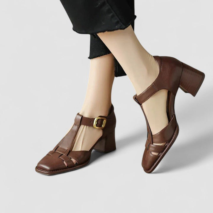 Scarlett – Tacones bloque T - strap ortopédicos - Navarro Granada