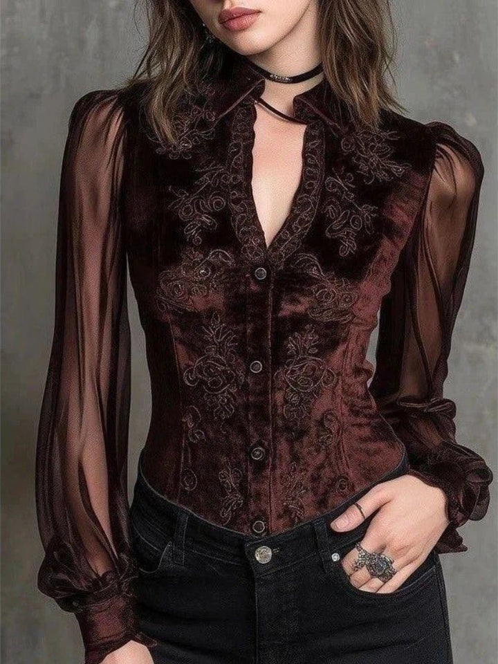 Teresa · Blusa elegante con estampado floral - Navarro Granada