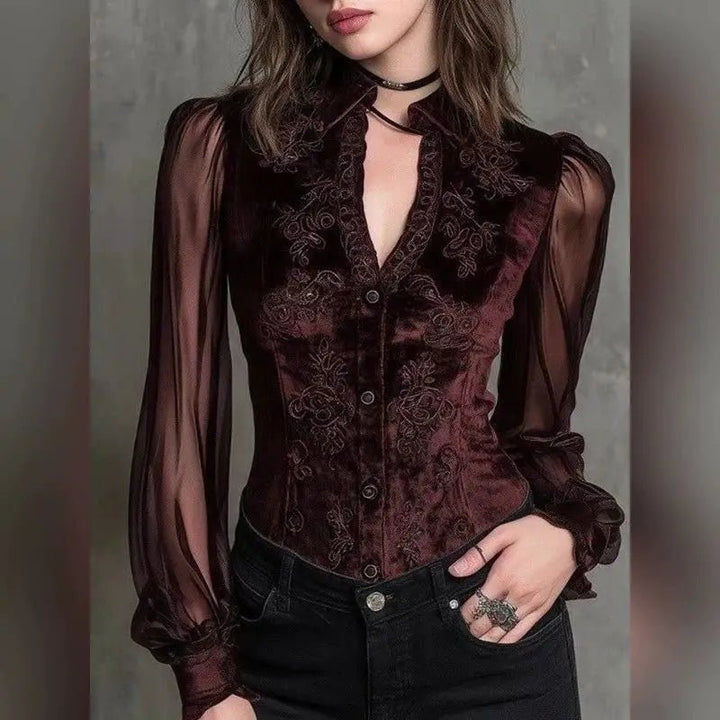 Teresa · Blusa elegante con estampado floral - Navarro Granada