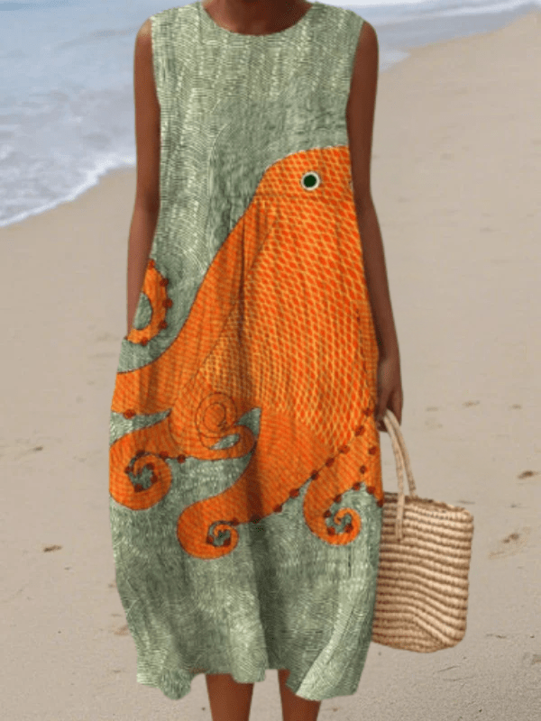 Tess | Vestido de verano ligero y sin mangas Sleeveless Midi Dresses - Navarro Granada