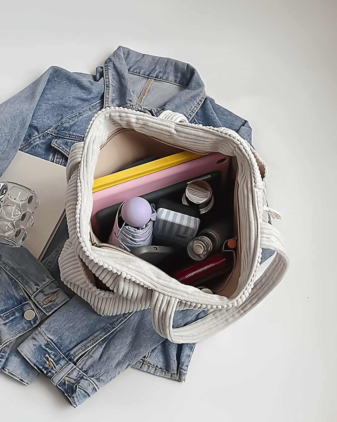 Tilda – Bolsa de Mano Acanalada con Detalle de Cuerda - Navarro Granada