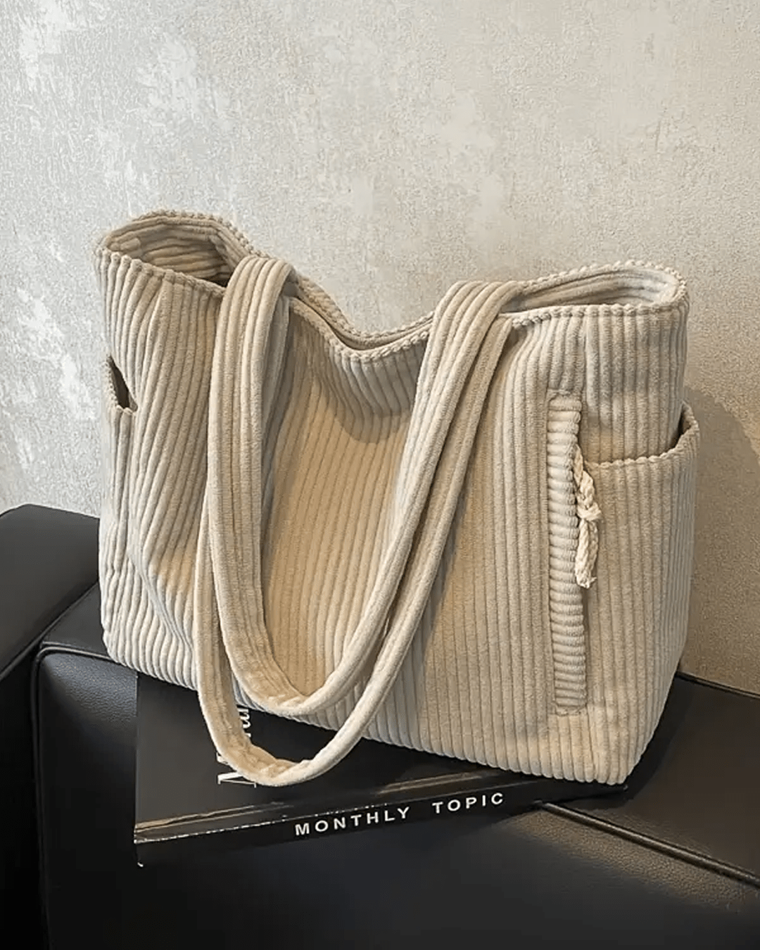 Tilda – Bolsa de Mano Acanalada con Detalle de Cuerda - Navarro Granada