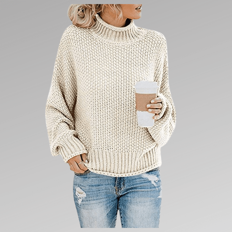 Valeria | Jersey cuello alto en punto premium - Navarro Granada