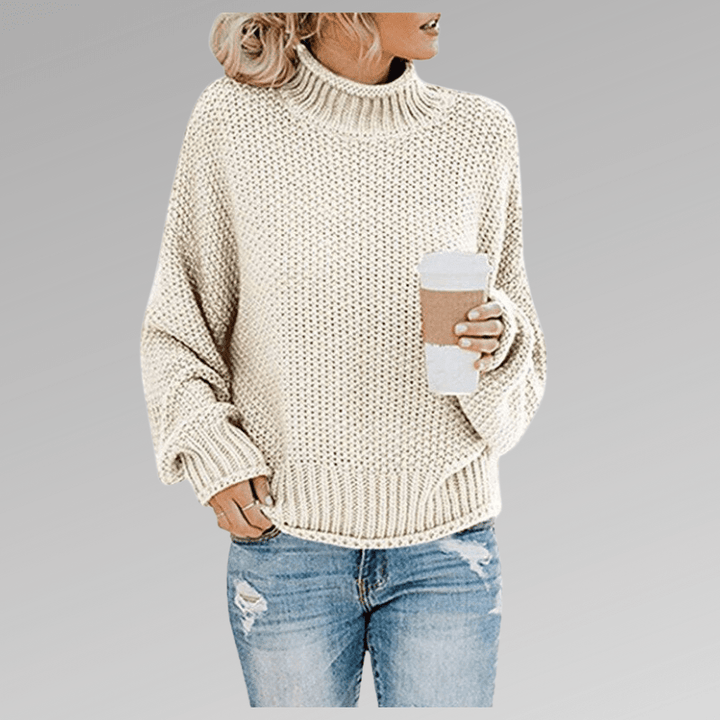 Valeria | Jersey cuello alto en punto premium - Navarro Granada