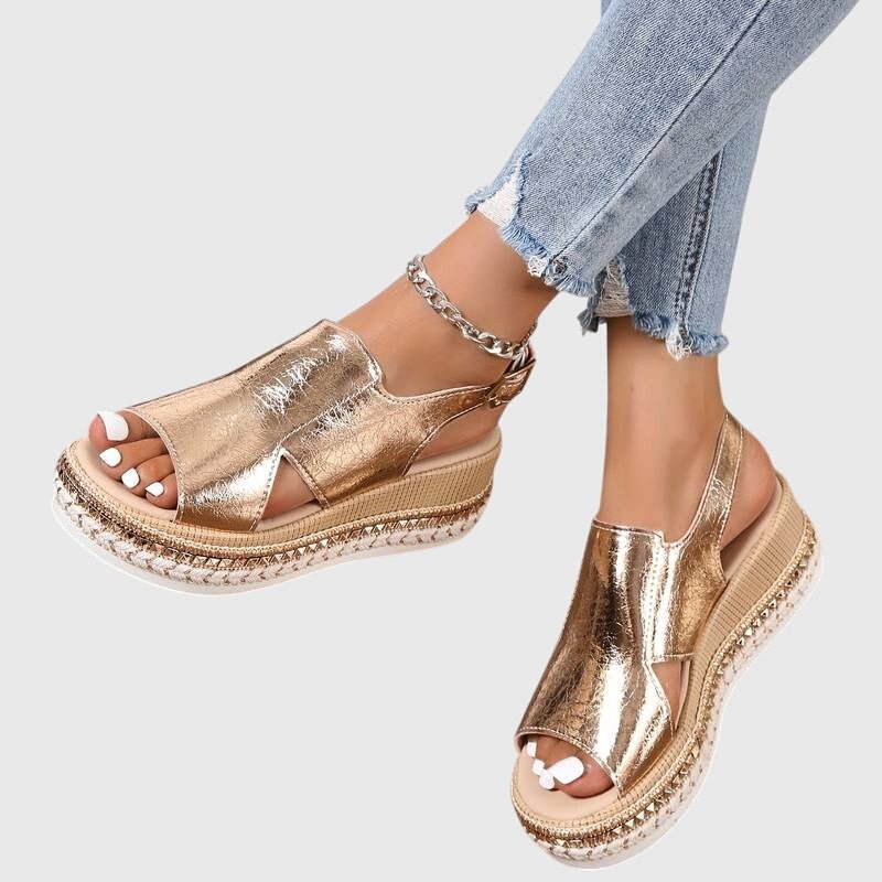 Veronica | Orthopedic Sandals (Gold) - Navarro Granada