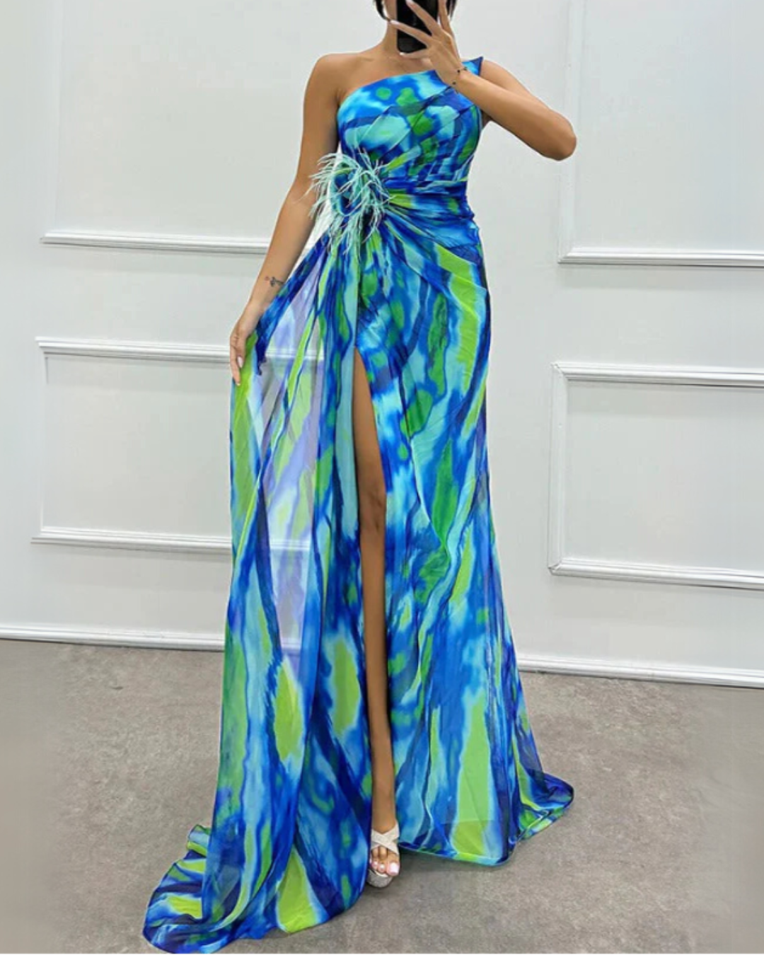 Vestido Draped Vibrante Bruiloftsgast - Navarro Granada