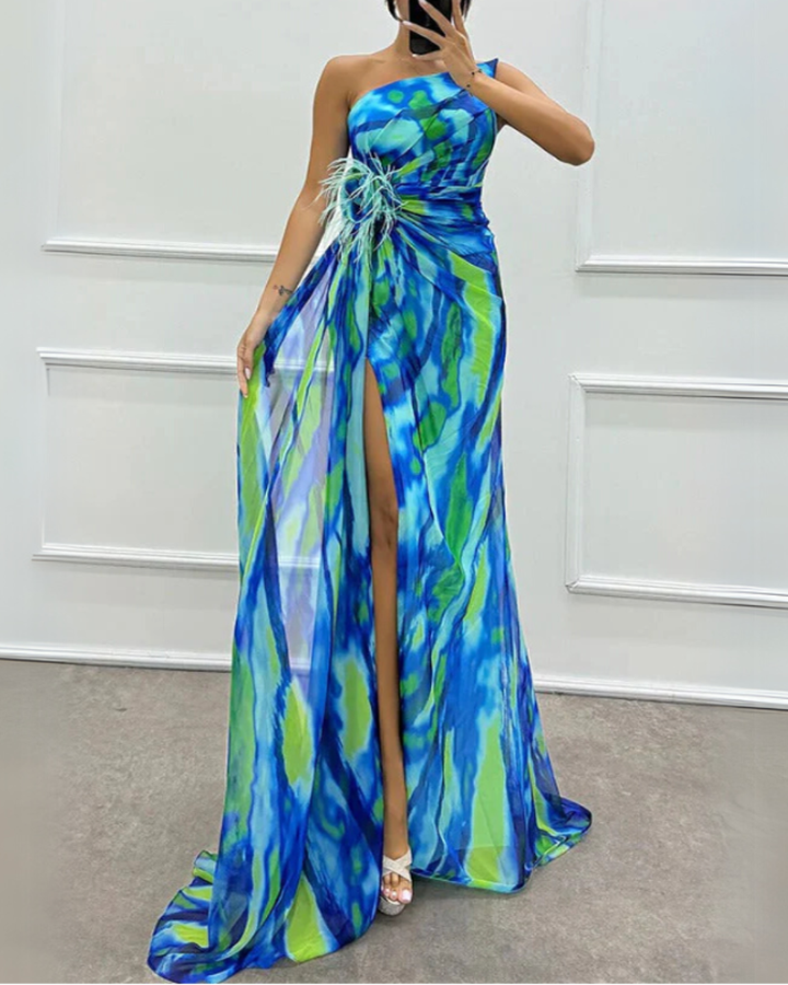 Vestido Draped Vibrante Bruiloftsgast - Navarro Granada
