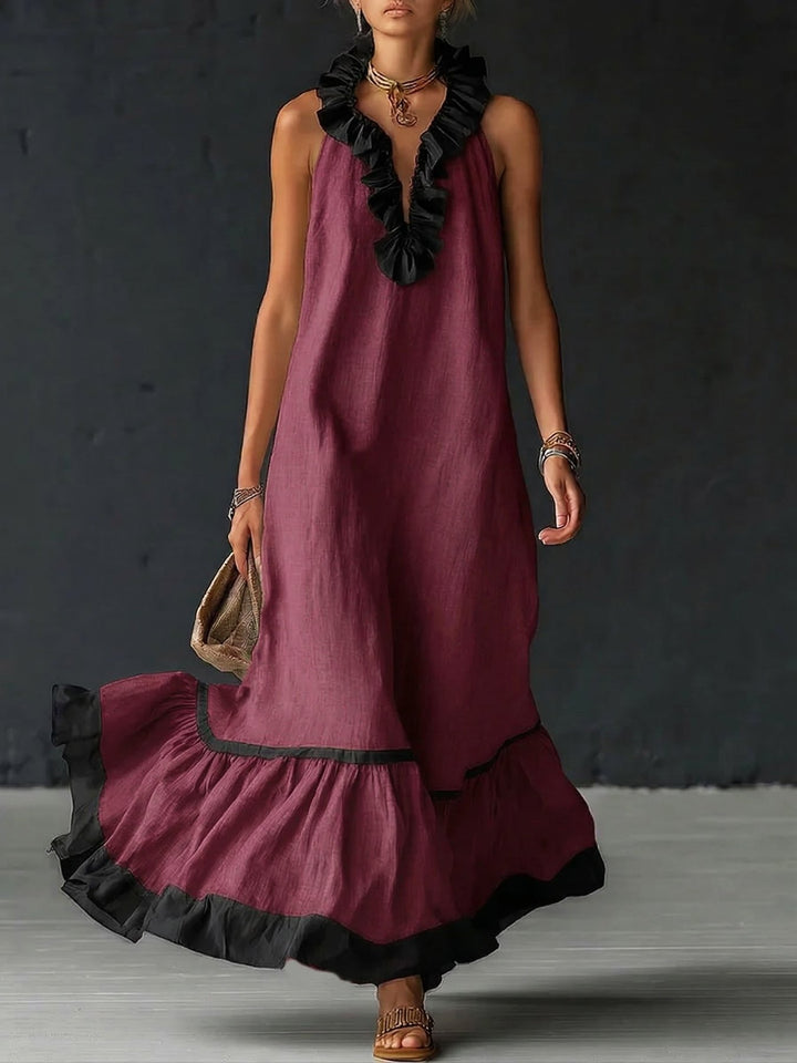 Vestido largo elegante con volantes - Navarro Granada
