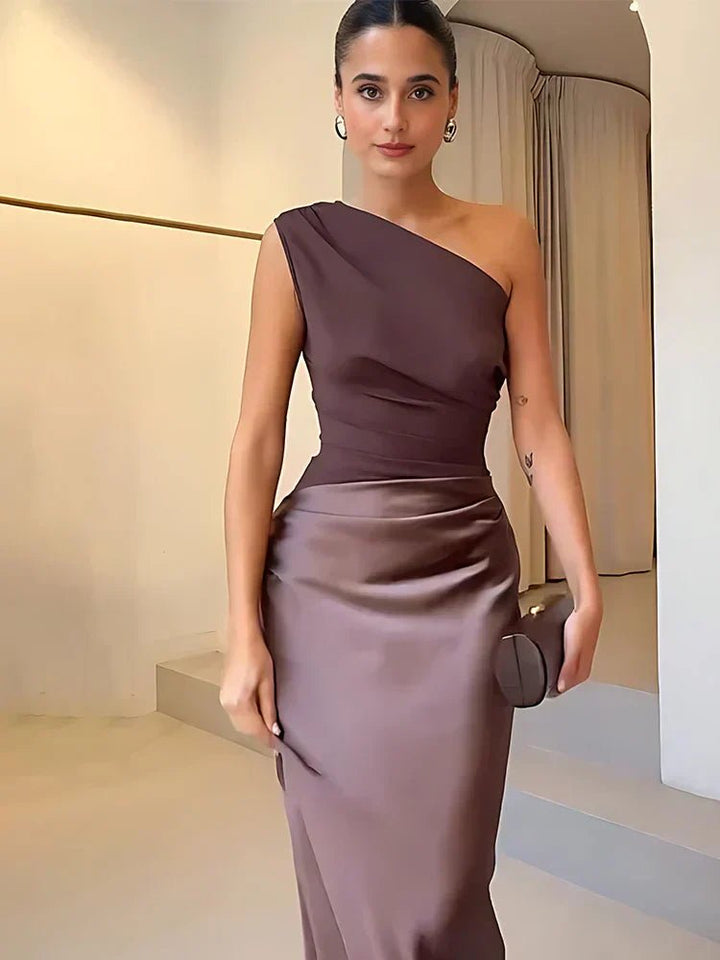 Vestido Maxi con Culpabilidad en Satén - Navarro Granada