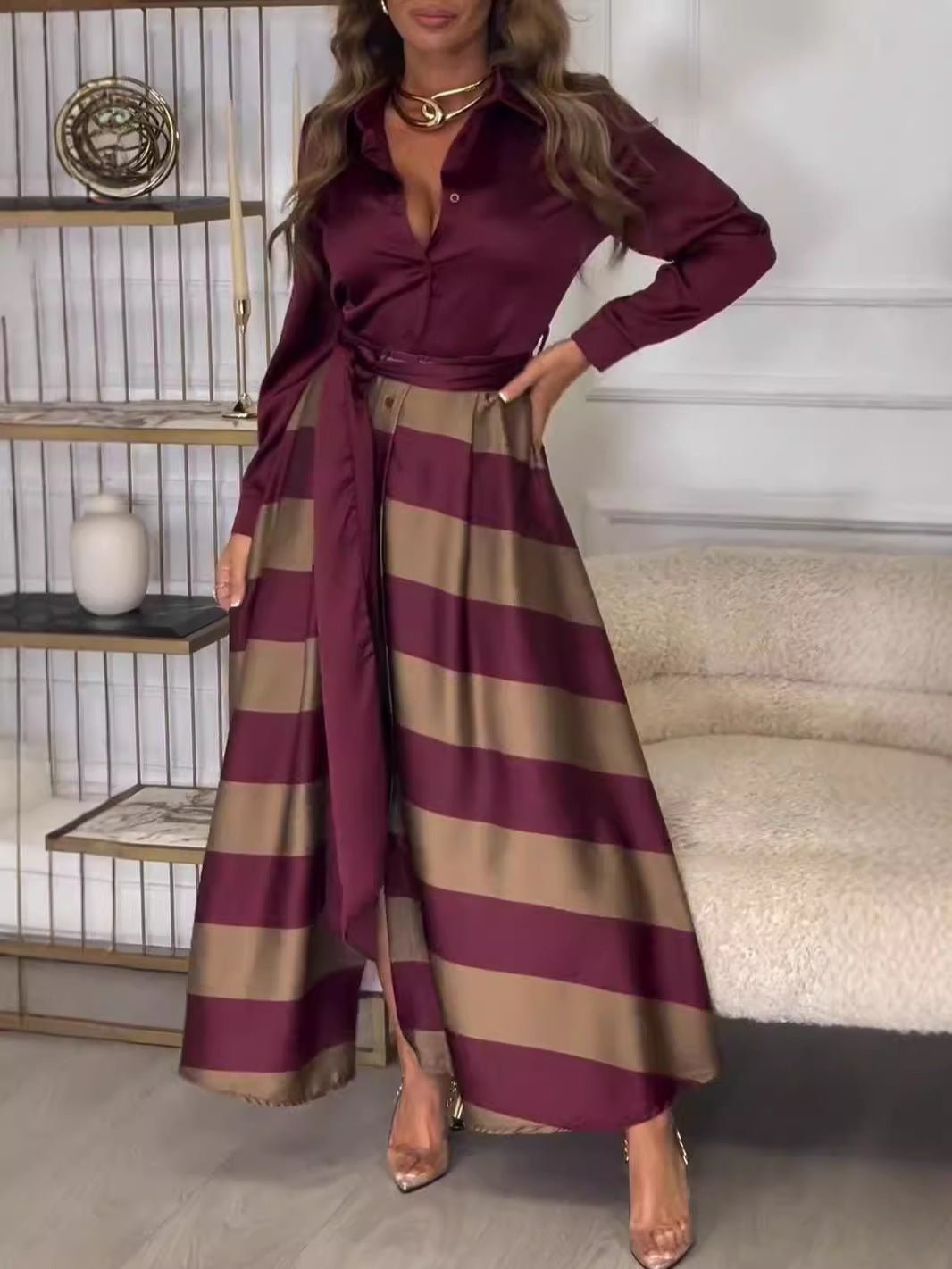 Vestido Maxi Rayado damesjurk - Navarro Granada
