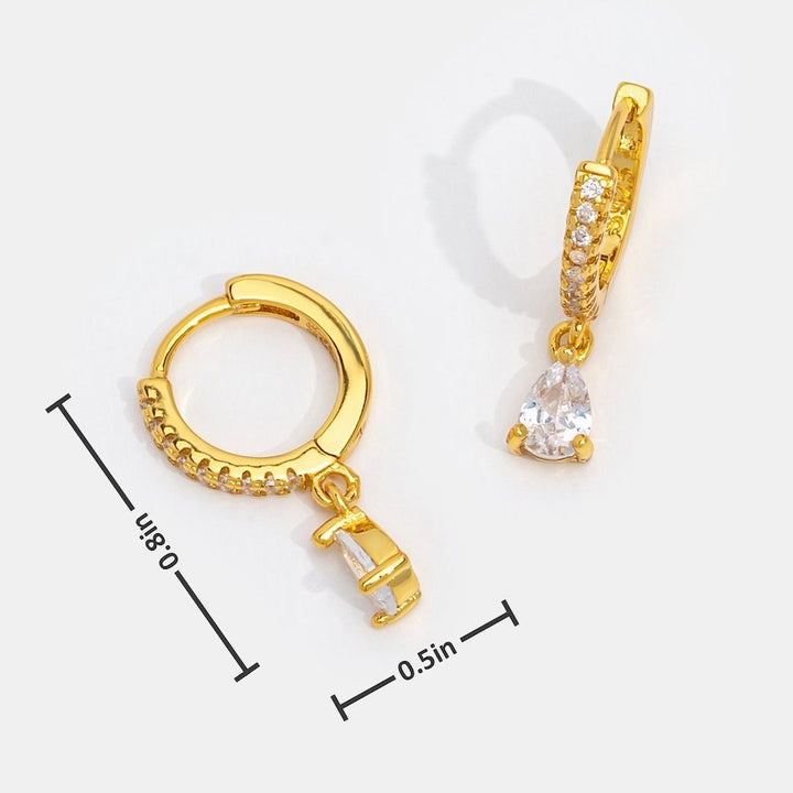 Pendientes de Cristal color oro Premium