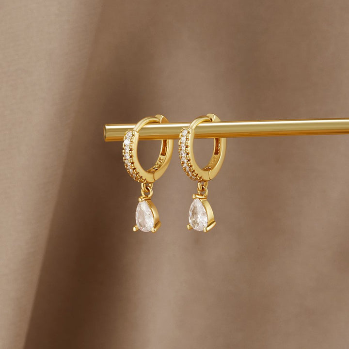 Pendientes de Cristal color oro Premium